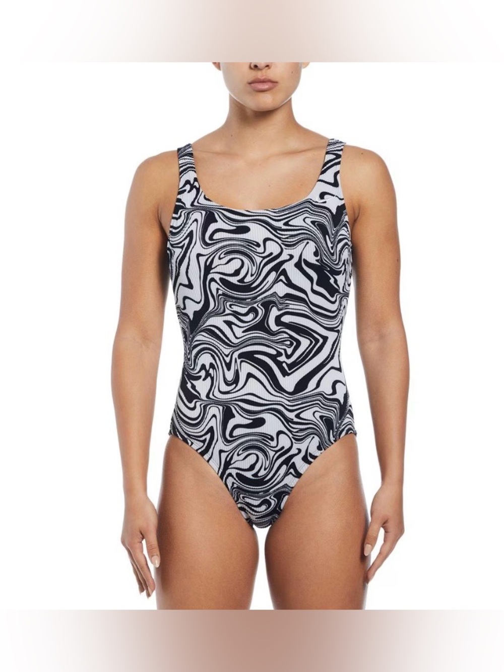 Nike Black & White Swirl One-Piece Swimsuit